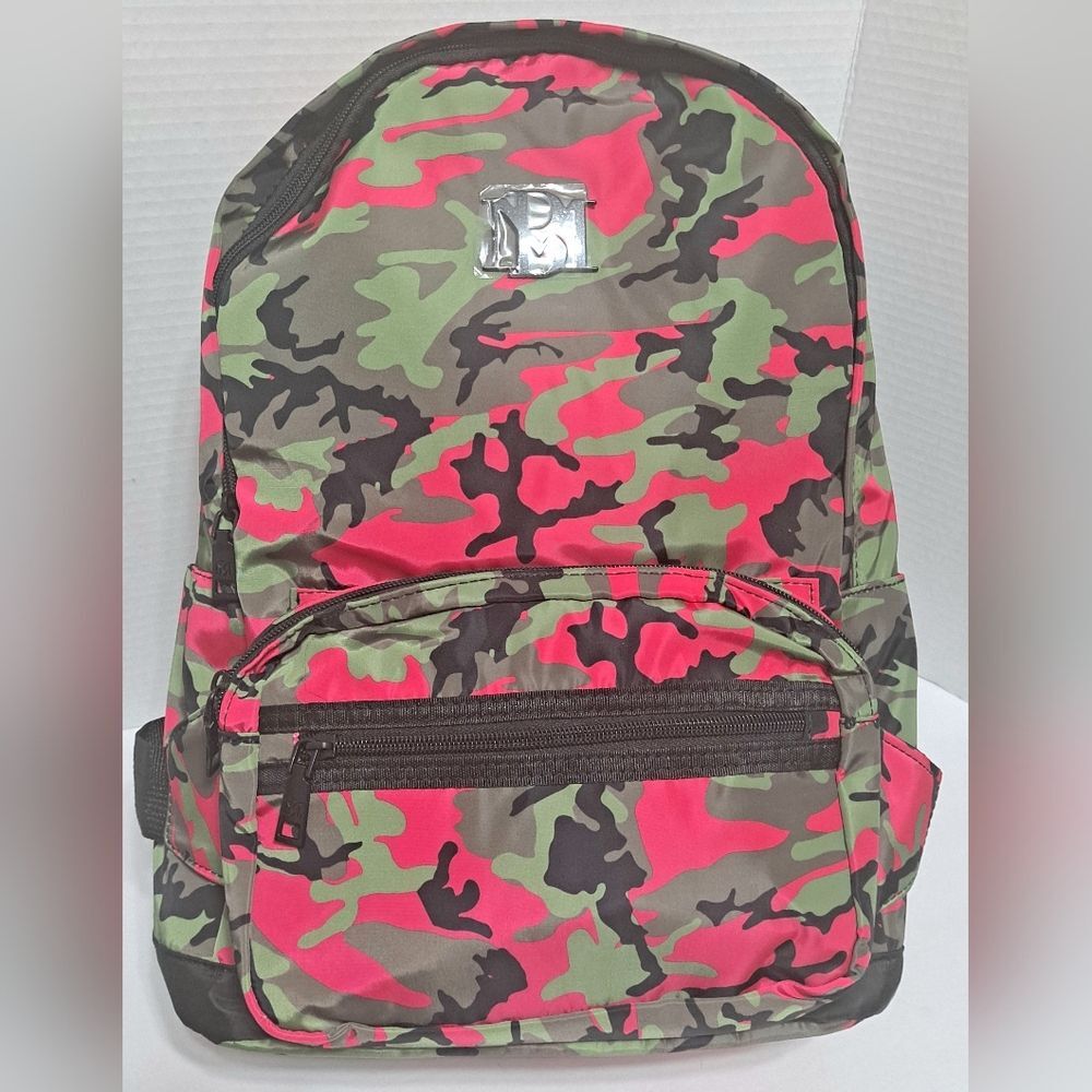 Badgley Mishka Pink Camouflage Nylon Backpack Detachable Bum Bag  Fanny Pack NWT